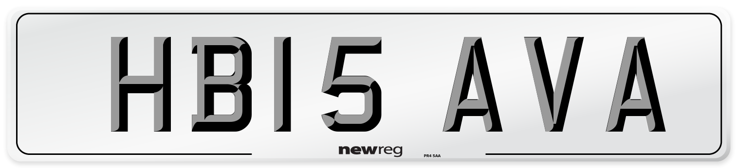 HB15 AVA Number Plate from New Reg